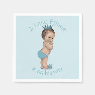 Vintage Little Prince Baby Shower Blue Napkin