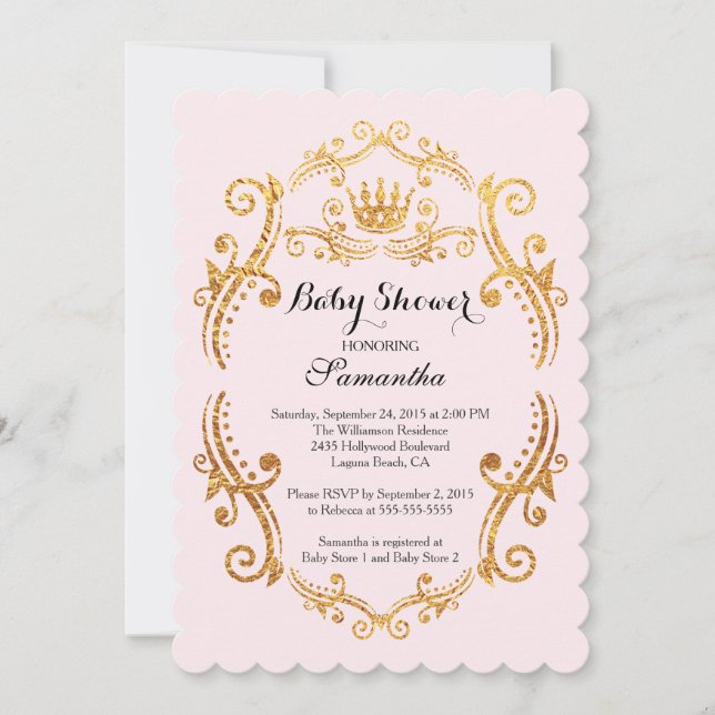 Vintage Little Princess Baby Shower Invitation (Front)