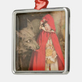 Vintage Little Red Riding Hood and Big Bad Wolf Metal Tree Decoration (Left)