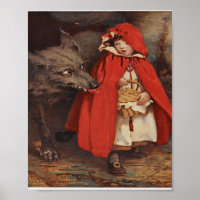 Vintage Little Red Riding Hood and Big Bad Wolf
