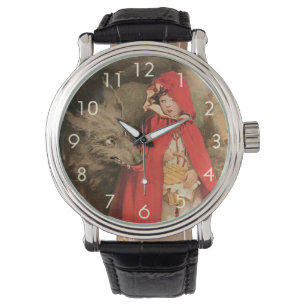 Vintage Little Red Riding Hood and Big Bad Wolf Watch