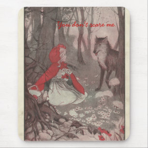 Vintage Little Red Riding Hood and Wolf Mouse Pad