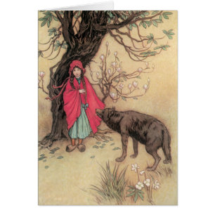Vintage Little Red Riding Hood by Warwick Goble