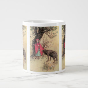 Vintage Little Red Riding Hood by Warwick Goble Large Coffee Mug