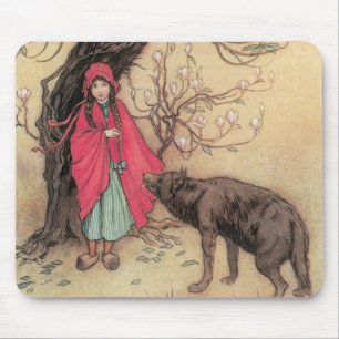 Vintage Little Red Riding Hood by Warwick Goble Mouse Mat