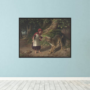 Vintage Little Red Riding Hood Fairy Tale Art Canvas Print