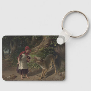 Vintage Little Red Riding Hood Fairy Tale Art Key Ring