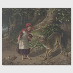 Vintage Little Red Riding Hood Fairy Tale Art Wrapping Paper