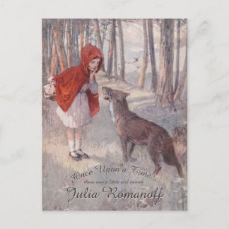 Vintage Little Red Riding Hood Storybook Postcard