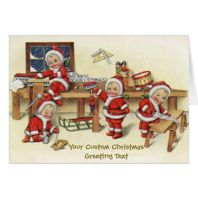 Vintage Little Santa Illustration (Front Horizontal)