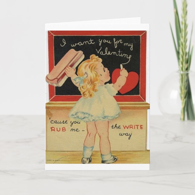 Vintage Little Teacher Valentine's Day Card (Front)