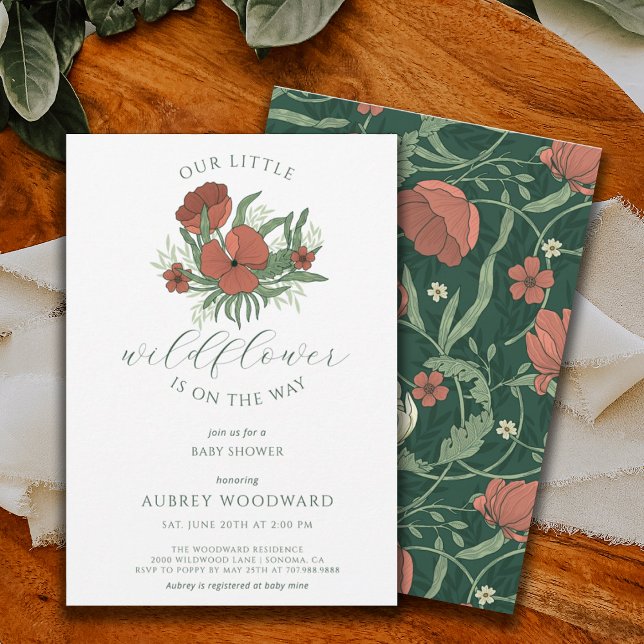 Vintage Little Wildflower Girl Baby Shower Invitation (Creator Uploaded)