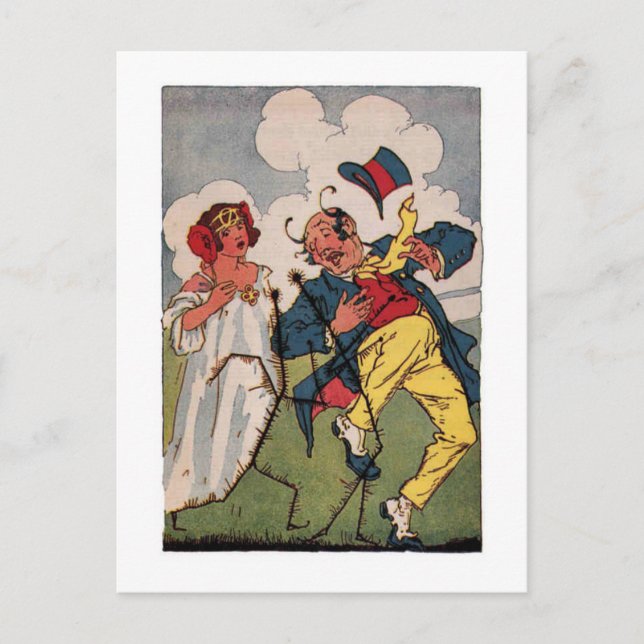 Vintage Little Wizard of Oz Illustration Postcard (Front)