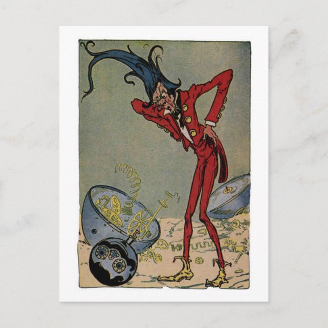 Vintage Little Wizard of Oz Illustration Postcard (Front)