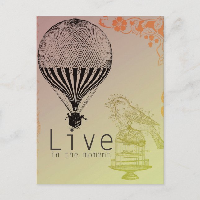 Vintage Live in the Moment Postcard (Front)