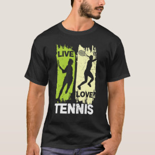 Vintage Live Love Tennis Player Sports Athlete Coa T-Shirt