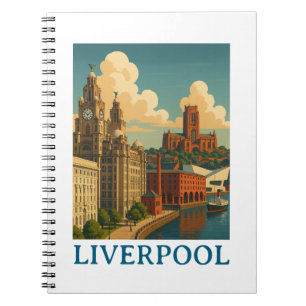 Vintage Liverpool England Travel City View Notebook