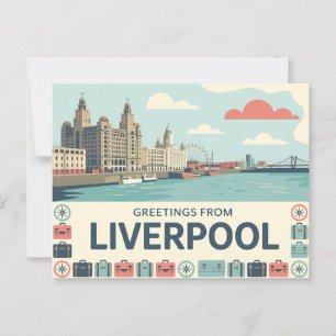 Vintage Liverpool Postcard   Greetings from