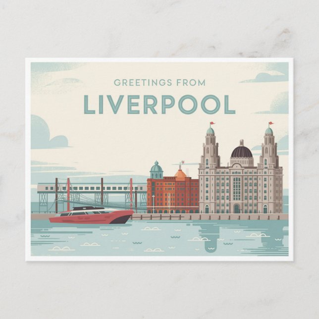 Vintage Liverpool Postcard | Greetings from (Front)