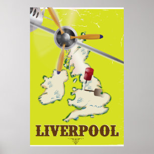 Vintage Liverpool Travel Poster