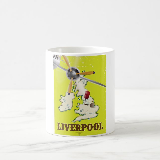 Vintage Liverpool Travel Poster Coffee Mug (Center)