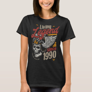 Vintage Living Legend Birthday Since 1990 T-Shirt