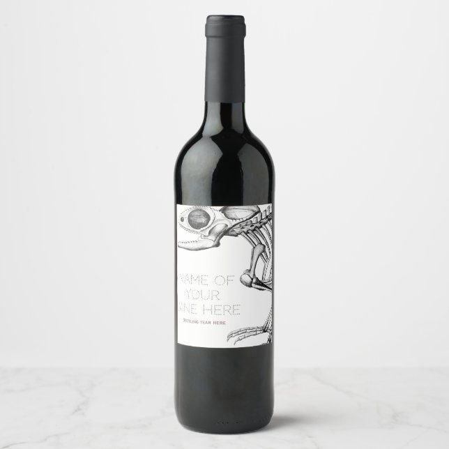 Vintage lizard skeleton wine label (Front)
