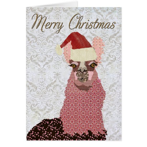 Luxury 10 Christmas Llama Card