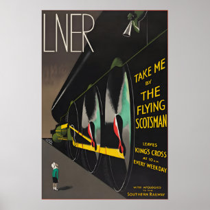 Vintage LNER Flying Scotsman Train Poster London