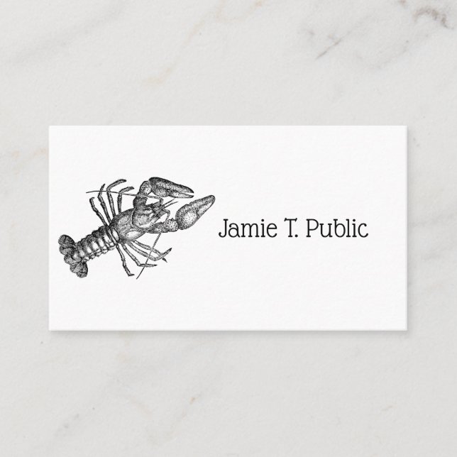 Vintage Lobster #1 Drawing Business Card (Front)