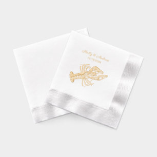 Vintage Lobster #1 Drawing Foil Napkins