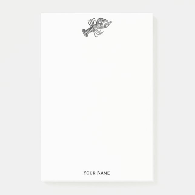 Vintage Lobster #1 Drawing Post-it Notes (Front)