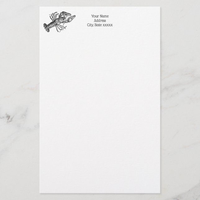 Vintage Lobster #1 Drawing Stationery (Front)