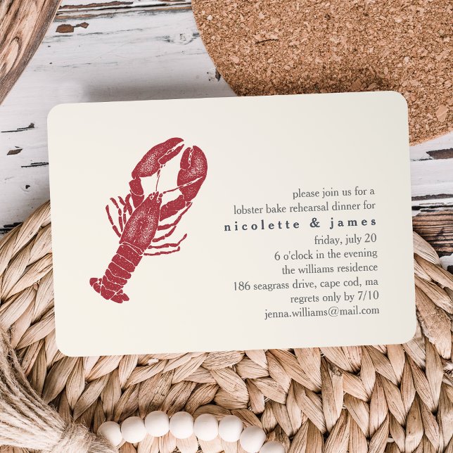 Vintage Lobster Bake Rehearsal Dinner Invitation (Creator Uploaded)