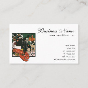 Vintage Lobster Champagne, Fancy Elegant Party Business Card
