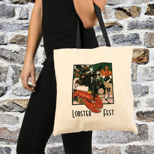 Vintage Lobster Champagne, Fancy Elegant Party Tote Bag