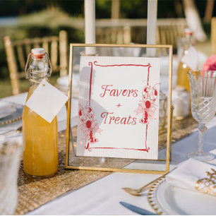 Vintage Lobster Coastal Birthday Favour Table Sign