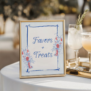 Vintage Lobster Coastal Birthday Favour Table Sign