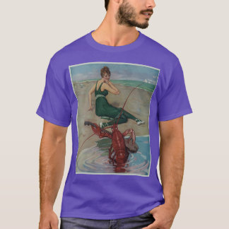 Vintage Lobster Guitar Serenade Illustration 1914 T-Shirt