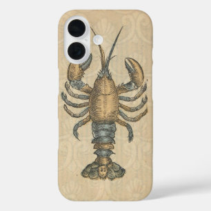 Vintage Lobster Illustration: Coastal Damask  iPhone 16 Case