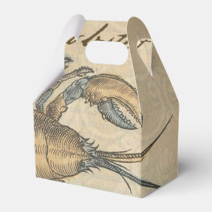 Vintage Lobster Illustration: Coastal Damask Favour Box