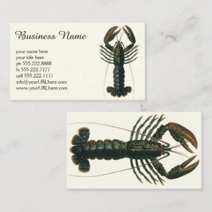 Vintage Lobster, Marine Ocean Life Crustacean Business Card
