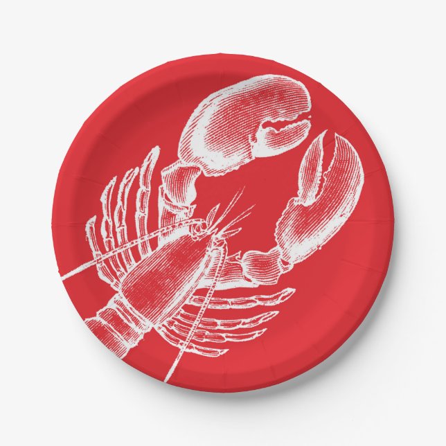 Vintage Lobster Paper Plate (Front)
