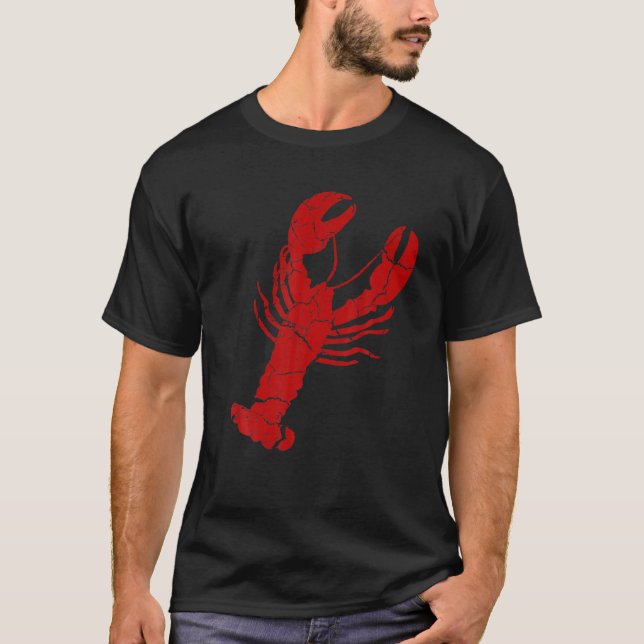 Vintage Lobster Print Red - Lobster T T-Shirt (Front)