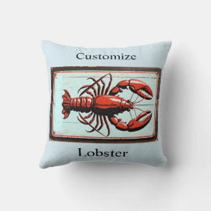 Vintage Lobster Sign Thunder_Cove Cushion