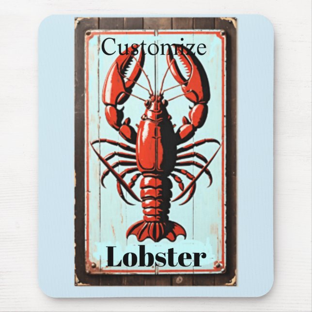 Vintage Lobster Sign Thunder_Cove Mouse Mat (Front)