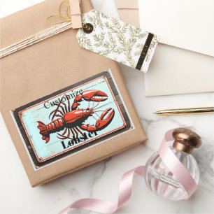 Vintage Lobster Sign Thunder_Cove Rectangular Sticker