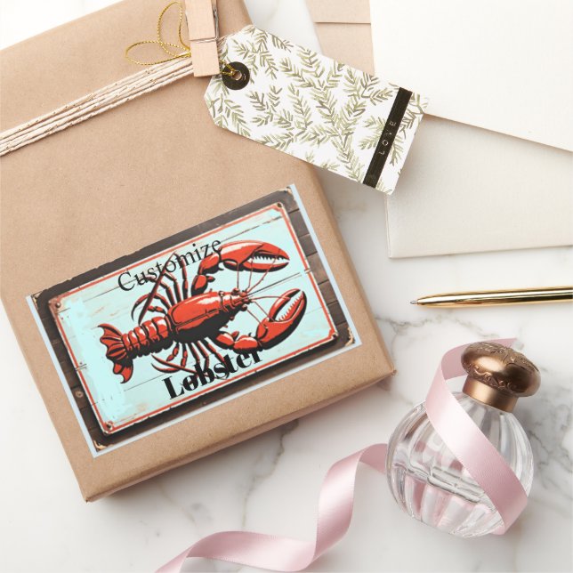 Vintage Lobster Sign Thunder_Cove Rectangular Sticker (Gifting)