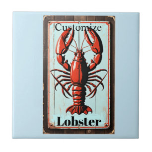 Vintage Lobster Sign Thunder_Cove Tile