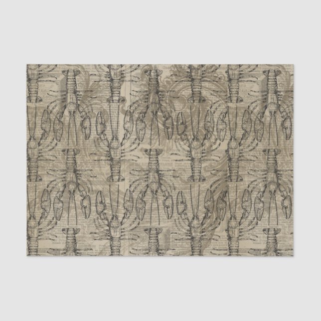 Vintage Lobster Tissue Paper (Front)